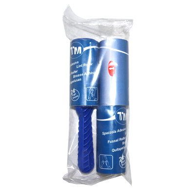 Lint roller with cover and refill in poly-bag